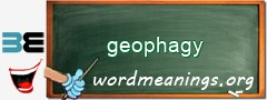 WordMeaning blackboard for geophagy